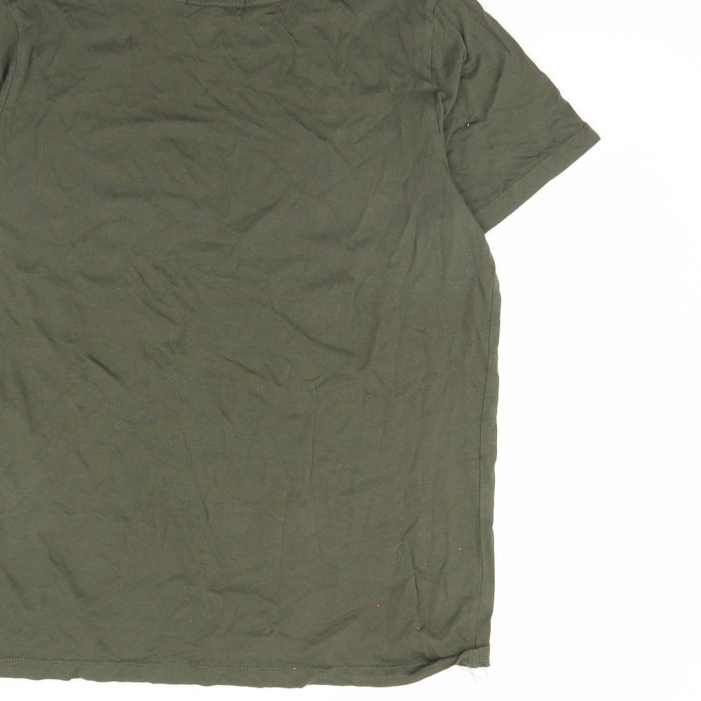 FOREVER 21 Womens Green Basic T-Shirt Size L