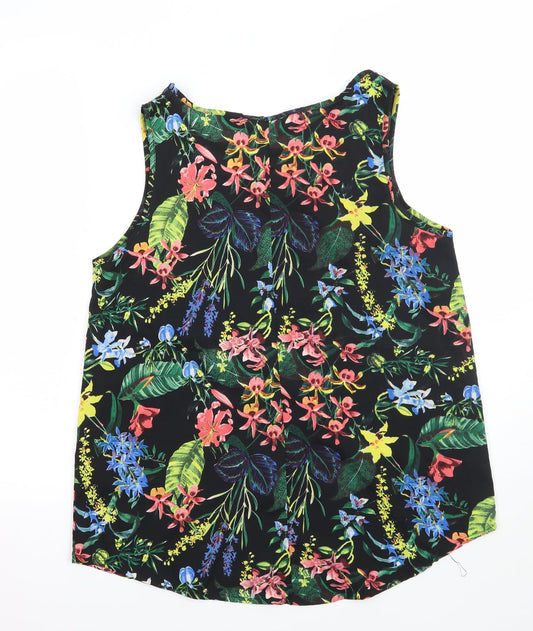 Pep&co Womens Black Floral Basic Blouse Size 12