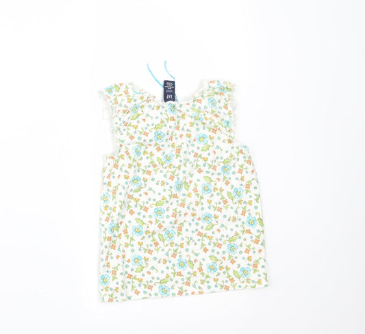 Gap Girls White Floral Basic T-Shirt Size 18-24 Months
