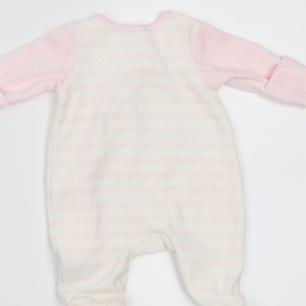 Mothercare Girls Pink Striped Babygrow One-Piece Size Newborn