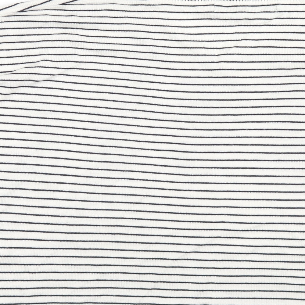 M&S Womens White Striped Pullover Jumper Size M