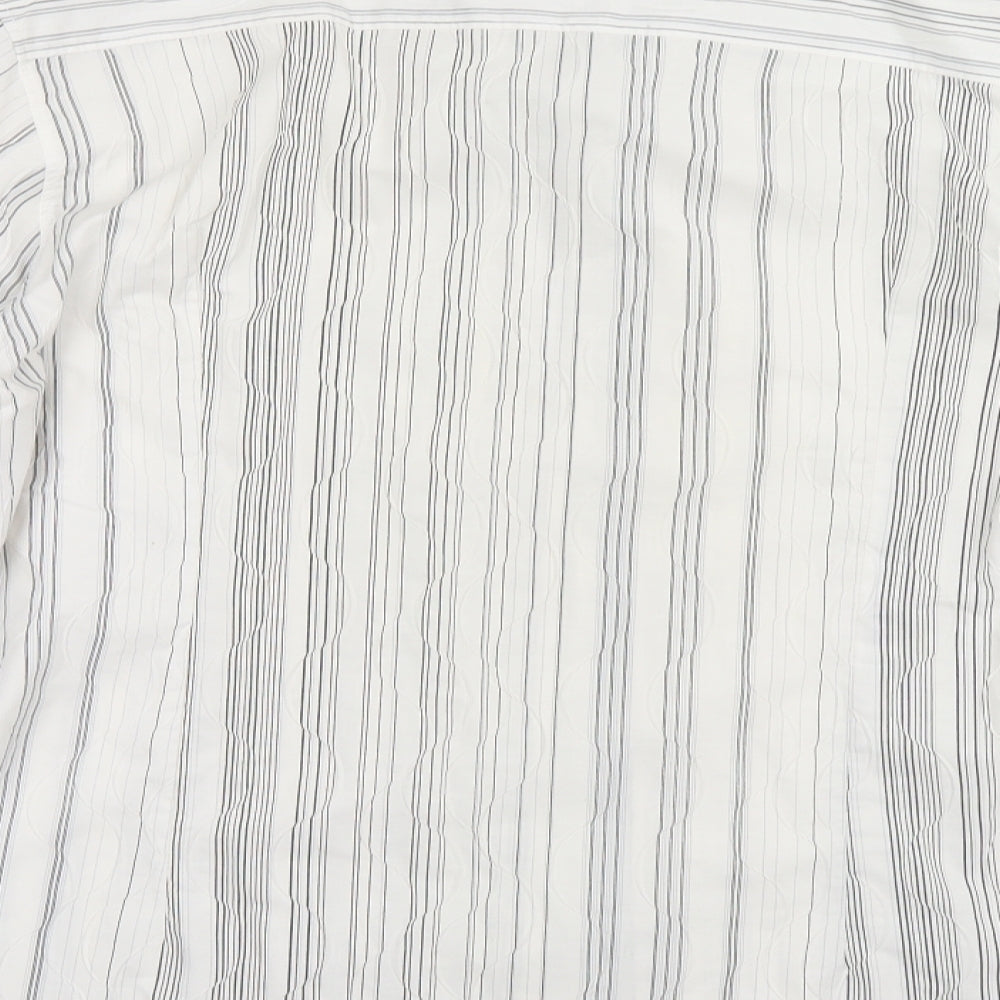Burton Mens White Striped Button-Up Size L
