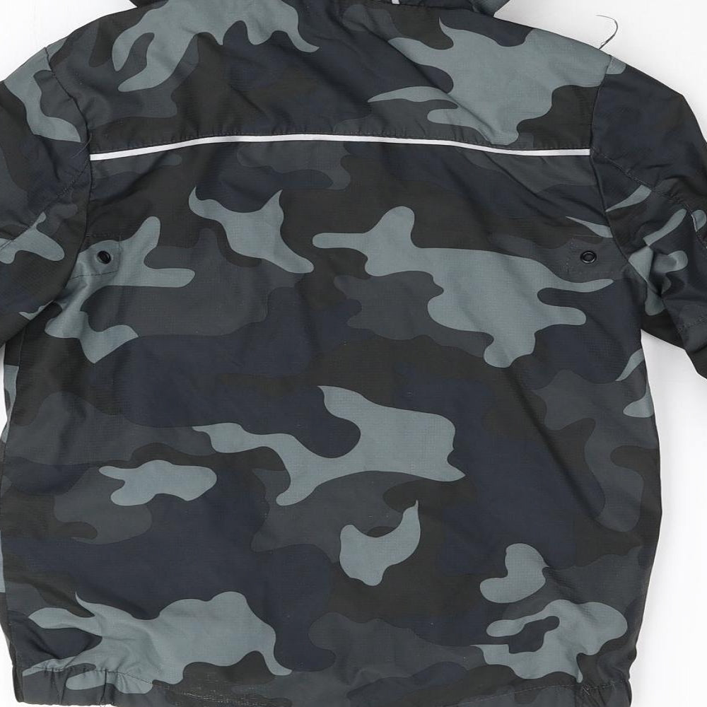 Brand and care label for Urban girls’ multicoloured camouflage anorak jacket, size 6-7, years