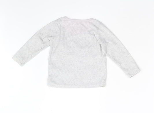 Primark Girls Grey Solid Fleece Top Pyjama Top Size 2-3 Years