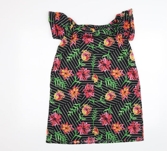 Primark Womens Black Floral Shift Size 8