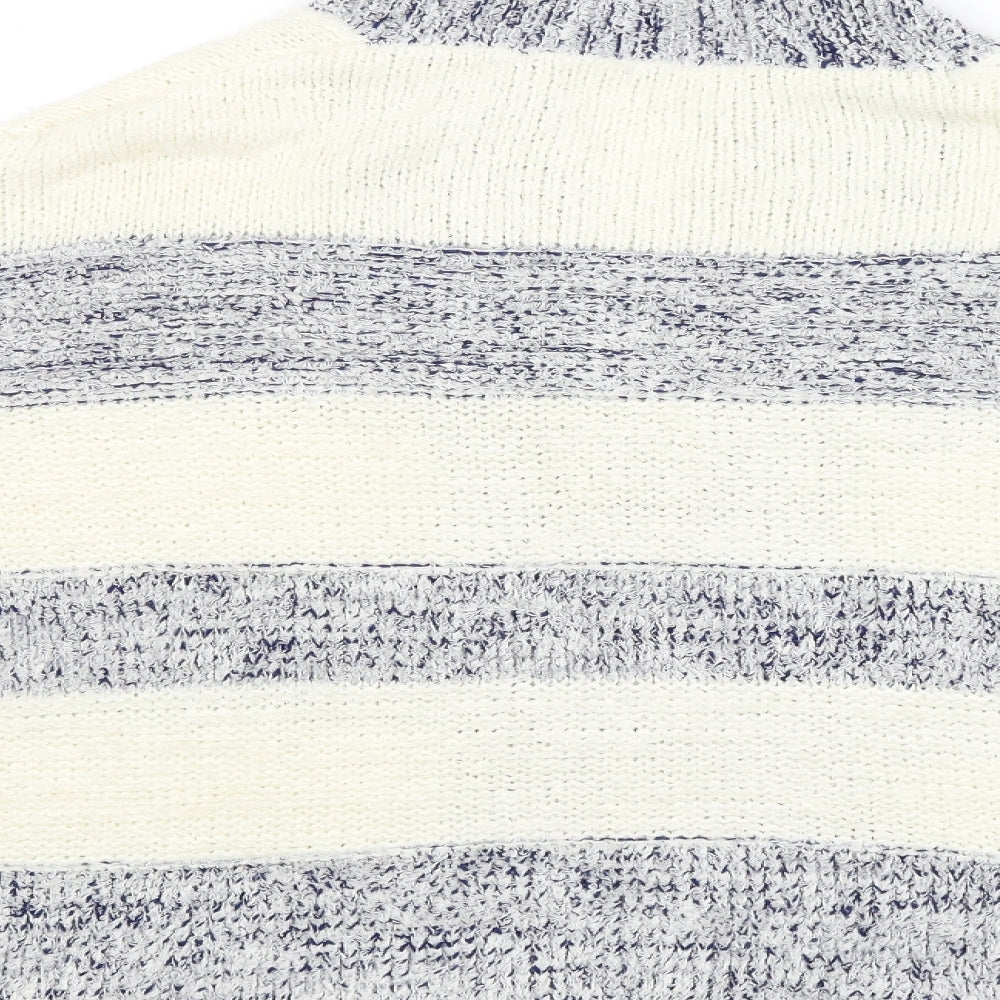 F&F Womens White Striped Cardigan Jumper Size 6