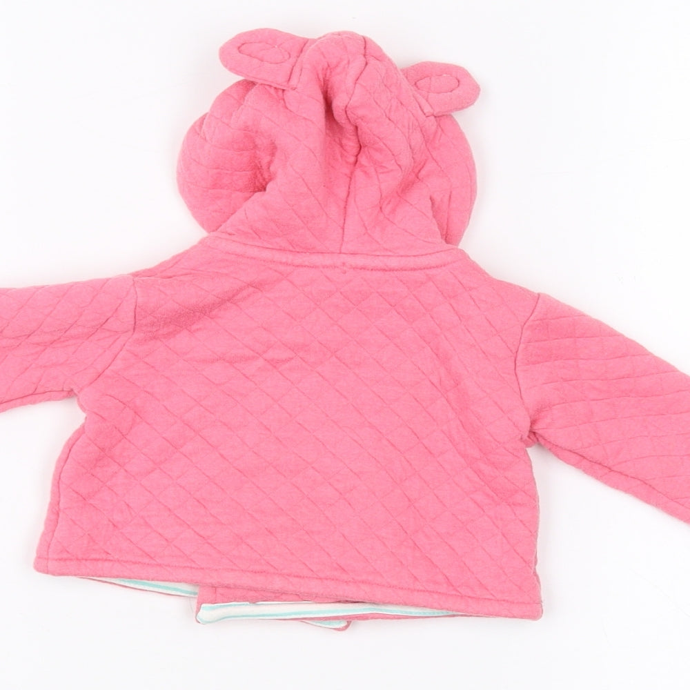 Brand and care label for Crafted Baby Pink Jacket, size 0-3, Months