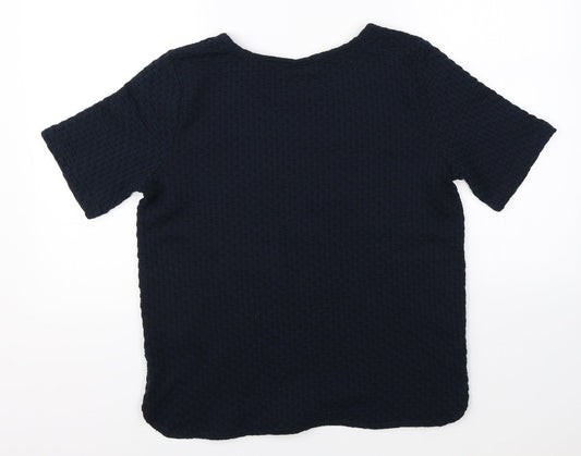 B Young Womens Blue Basic Blouse Size M