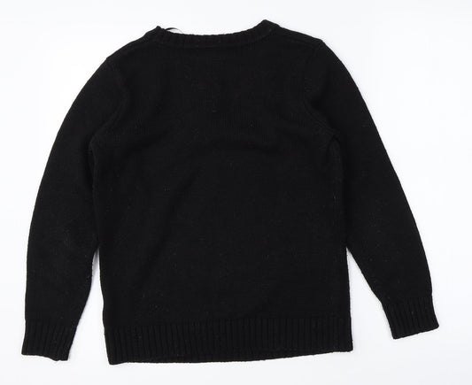 Collection Mens Black Pullover Jumper Size S - christmas