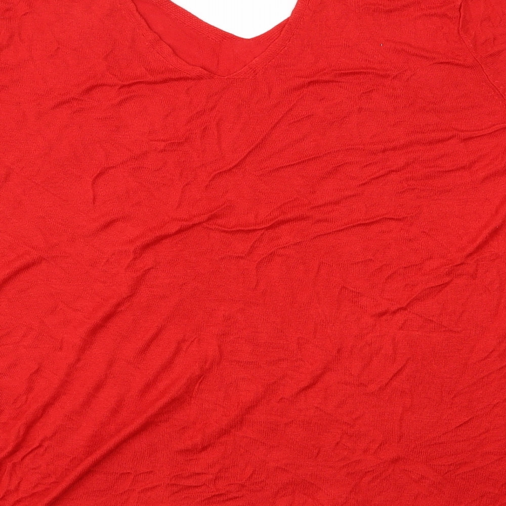 Peacocks Womens Red Pullover Jumper Size 16
