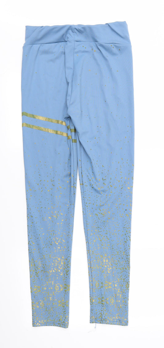 Preworn Womens Blue Animal Print Leggings L30 in