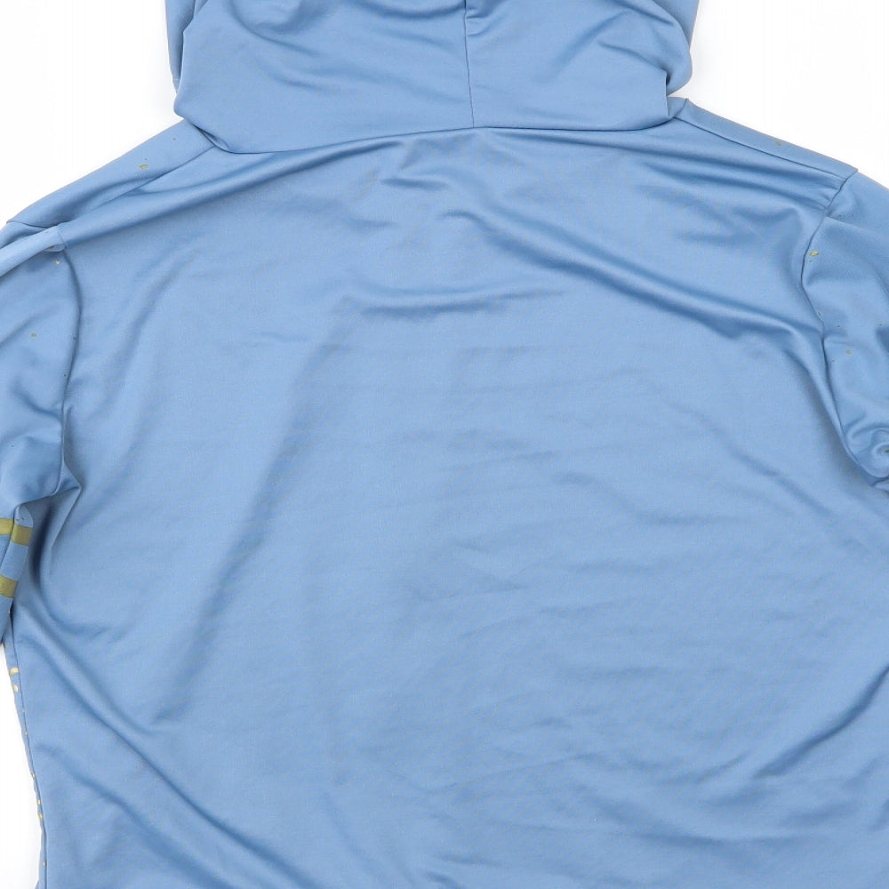 Preworn Womens Blue Animal Print Pullover Hoodie - Gold detail