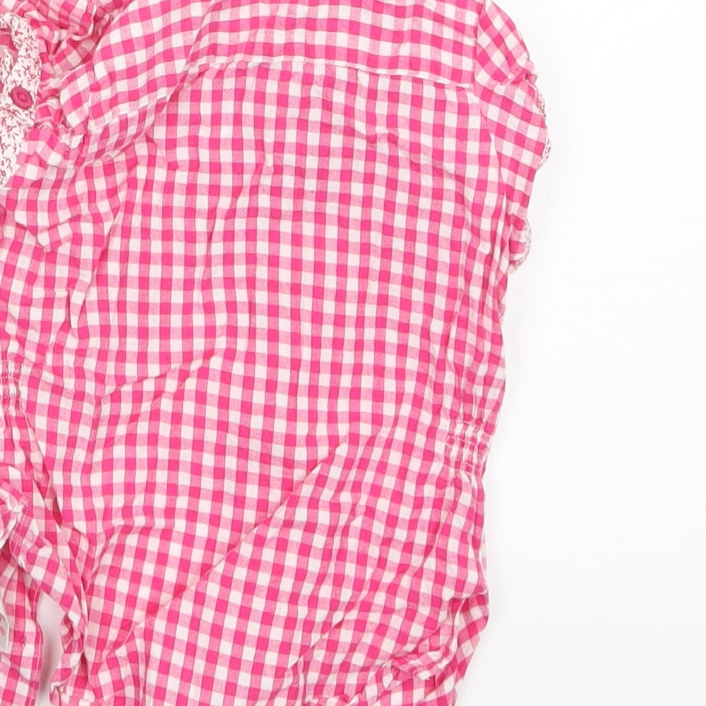 Earlydays Girls Pink Check Basic Button-Up Size 12-18 Months