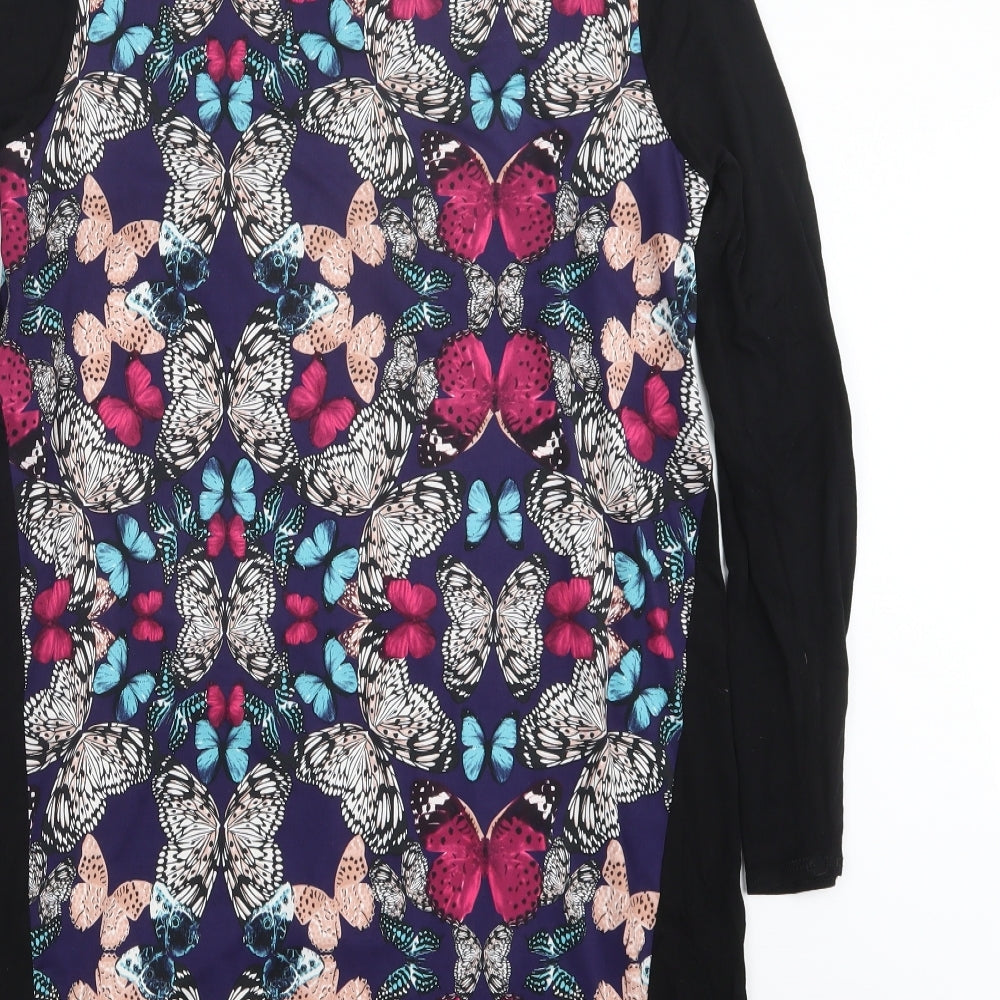 Dunnes Stores Womens Black Geometric T-Shirt Dress Size 14