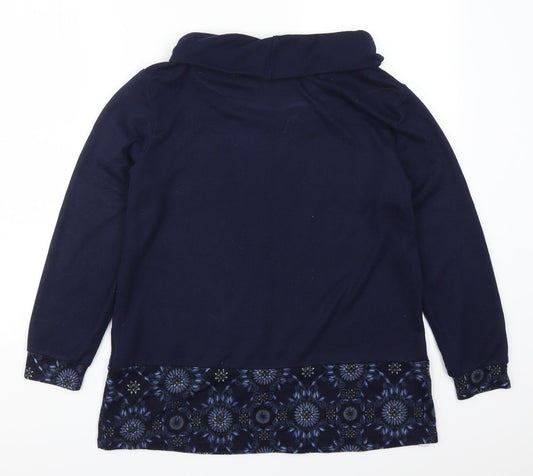 Lakeland Womens Blue Geometric Pullover Jumper Size M