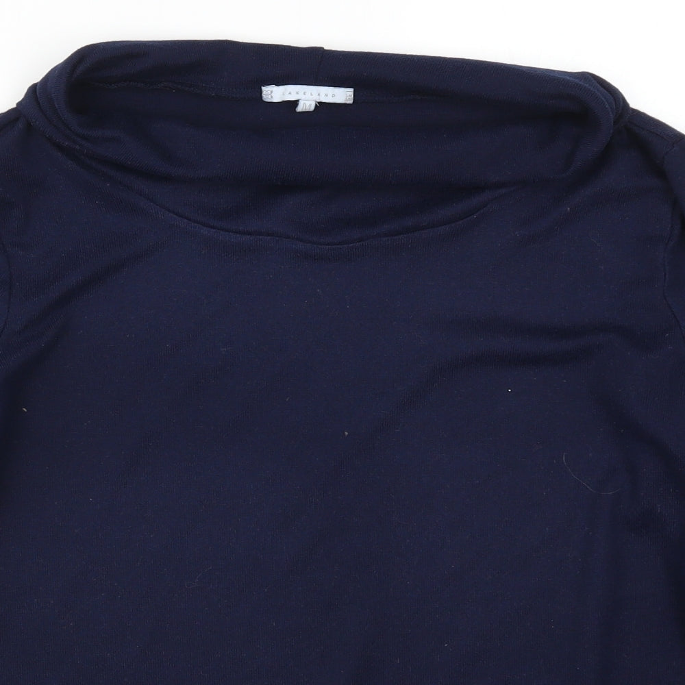 Lakeland Womens Blue Geometric Pullover Jumper Size M