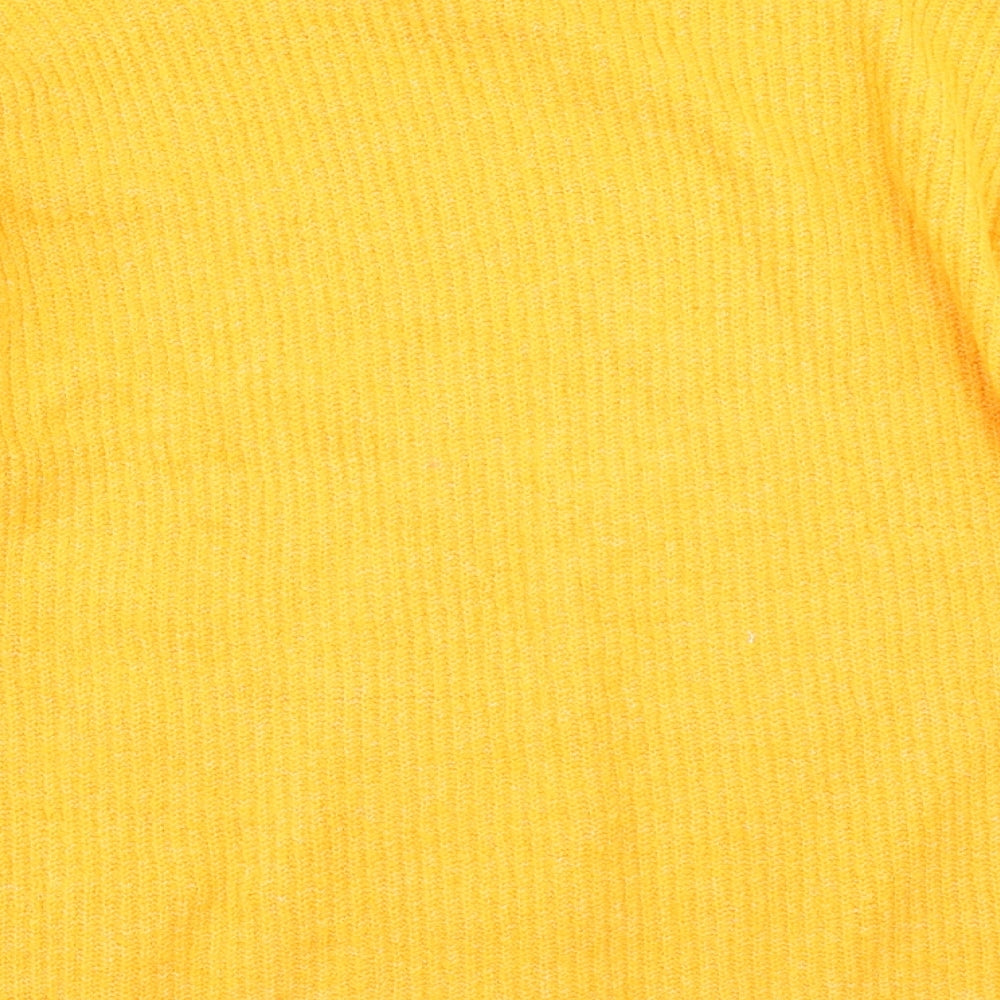 F&F Womens Yellow Knit Pullover Jumper Size 14