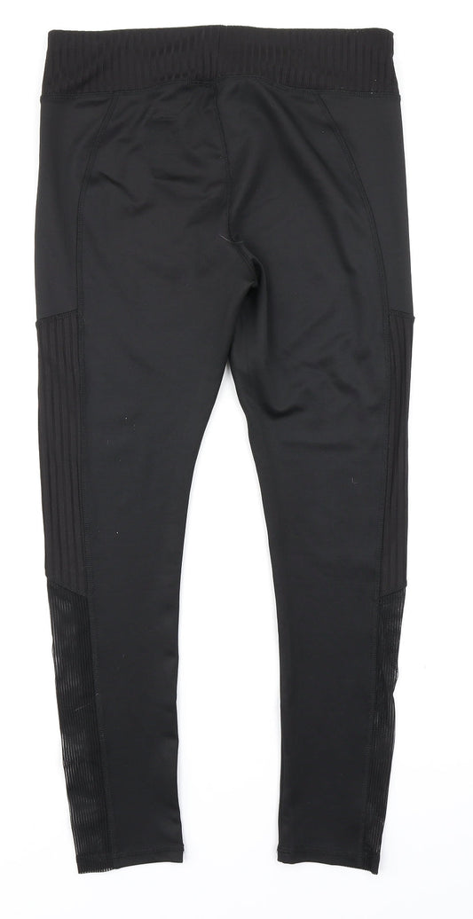 Workout Womens Black Compression Leggings Size S L23 in