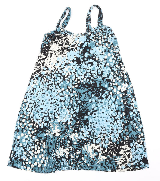 Tiamo Womens Blue Floral Fit & Flare Size L