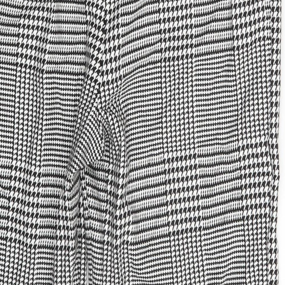 M&S Womens White Herringbone Trousers Size 14 L27 in