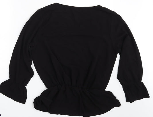 Kate collection Womens Black Basic Blouse Size 2XL