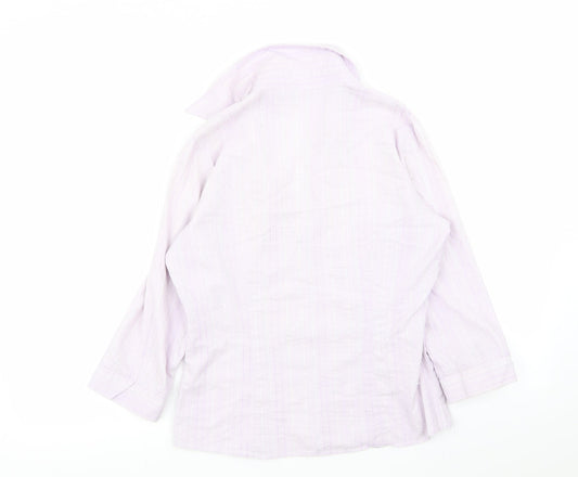 M&S Womens Purple Striped Basic Blouse Size 10