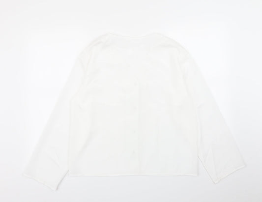 Preworn Womens White Basic Button-Up Size L