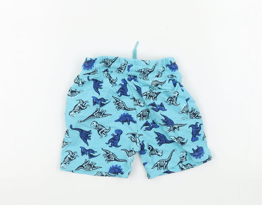 pep&co Boys Blue Geometric Cropped Trousers Size 9-12 Months - dinasours