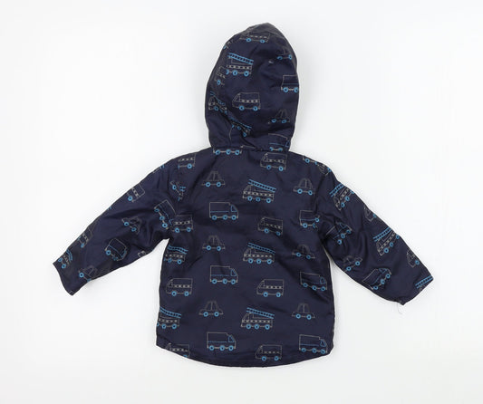peackocks Boys Blue Geometric Basic Jacket Coat