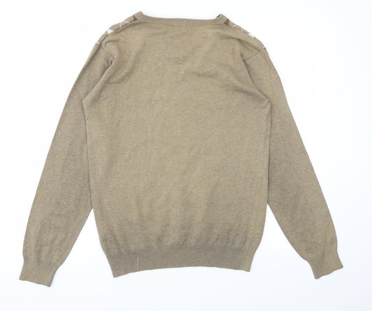 Easy Mens Brown Argyle/Diamond Pullover Sweatshirt Size S