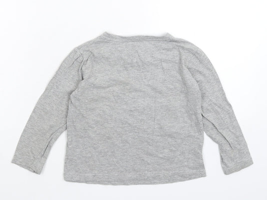 Rebel Boys Grey Basic T-Shirt Size 3-4 Years