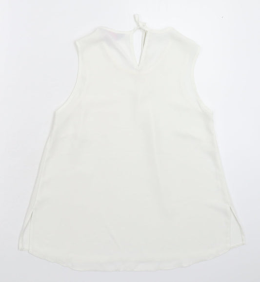 Dorothy Perkins Womens White Satin Basic Tank Size 8