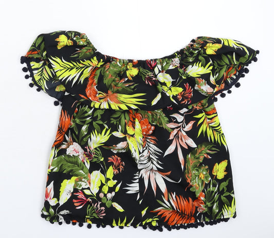 Boohoo Womens Multicoloured Floral Basic Blouse Size 6