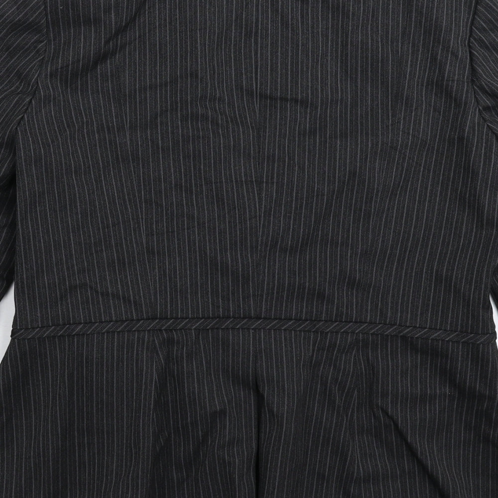 Warehouse Womens Grey Striped Jacket Suit Jacket Size 14