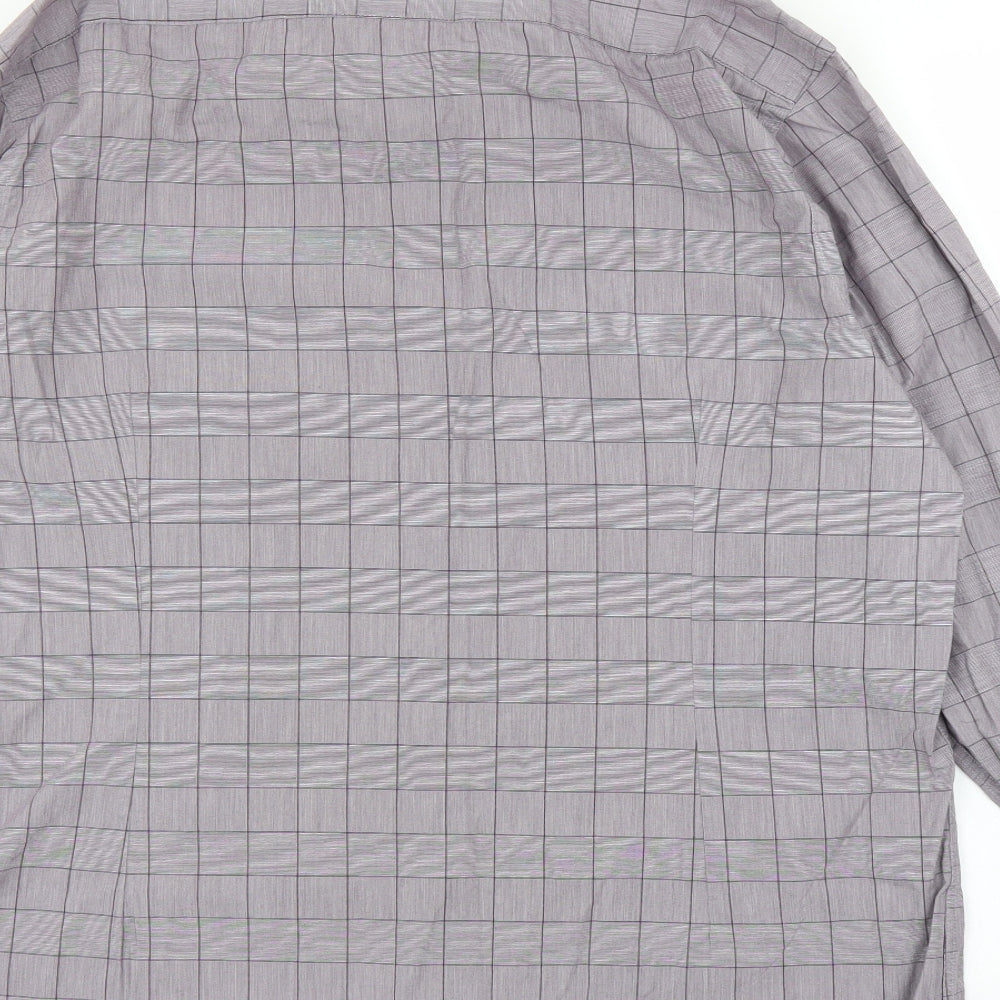 Debenhams Mens Purple Plaid Button-Up Size 17