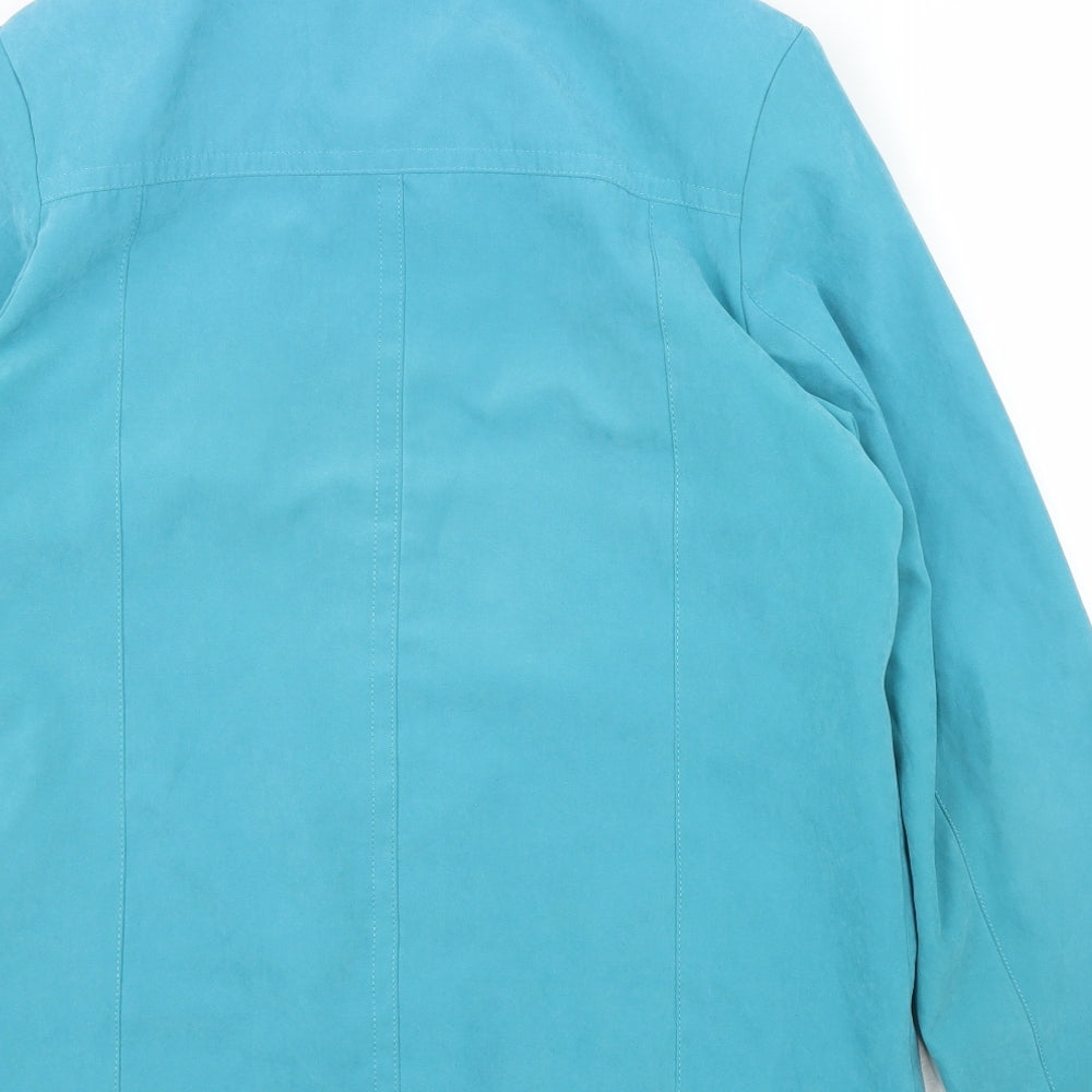 EWM Womens Blue Overcoat Jacket Size 10