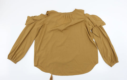 kensie Womens Brown Basic Blouse Size XL