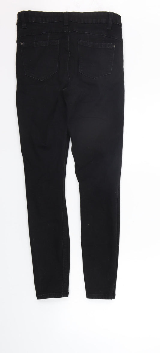 deniem co Womens Black Straight Jeans Size 12 L28 in