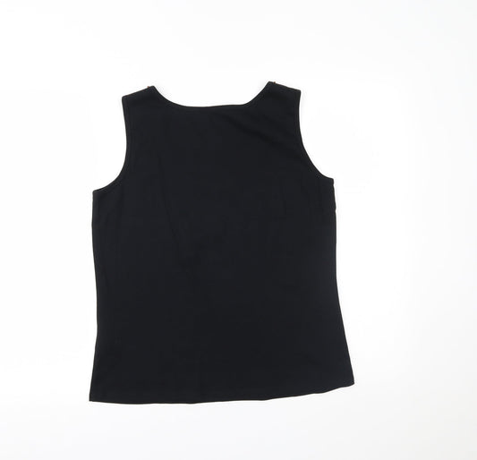 CRYSTAL MARTIN Womens Black Basic Tank Size 18