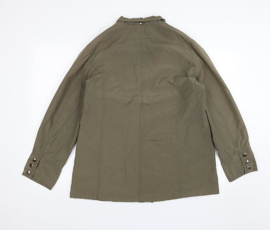 Casual Comfort Womens Green Windbreaker Jacket Size 14