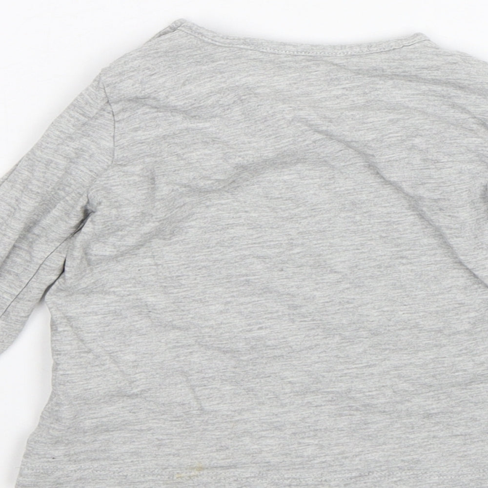 Brand and care label for Matalan Baby Grey Basic T-Shirt, size 9-12, Months - Rainbow
