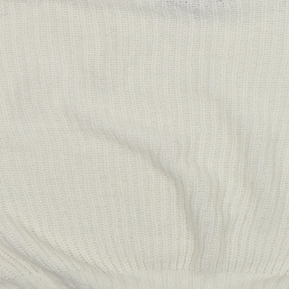 PRETTYLITTLETHING Womens White Pullover Jumper Size M
