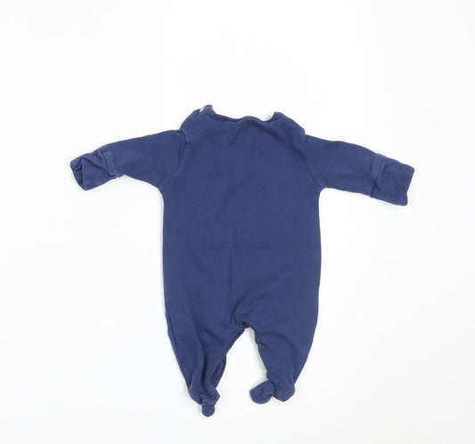 NEXT Boys Blue Babygrow One-Piece Size Newborn - BUILT IN MITTENS