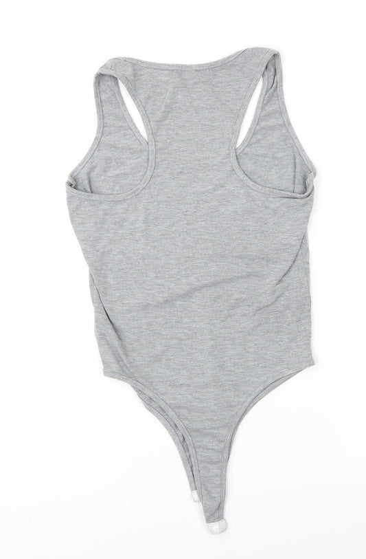 PRETTYLITTLETHING Womens Grey Unitard One-Piece Size 8