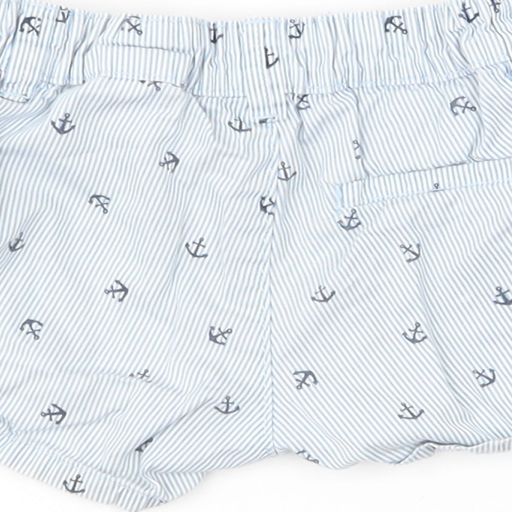 Brand and care label for H&M Baby Blue Striped Cropped Trousers, size 3-6, Months