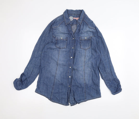 True 2 U Womens Blue Denim Jacket Size 10