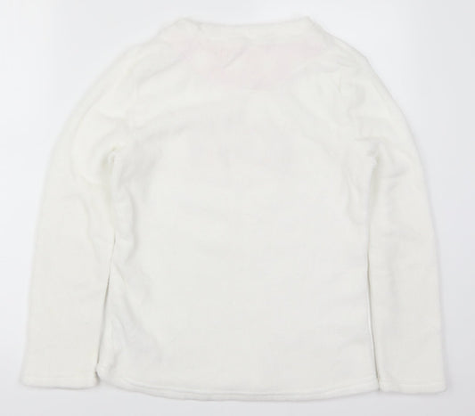 Preworn Womens White Solid Top Pyjama Top Size 8 - Love