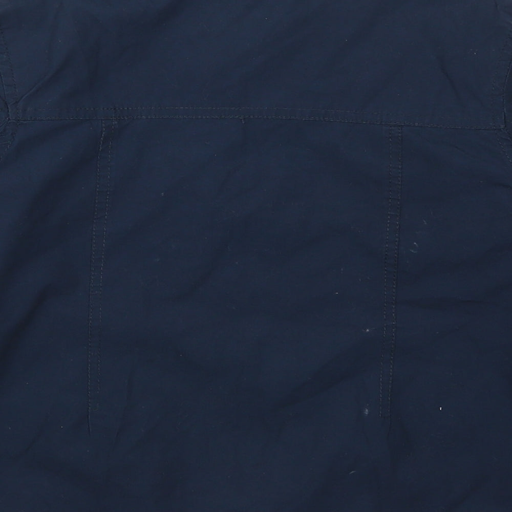 Brand and care label for Cherokee boys’ blue jacket, size 7-8, years