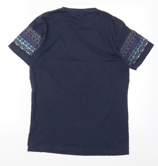 Cedar Wood State Mens Blue Geometric T-Shirt Size S - Havana