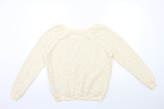 New Look Womens Beige Pullover Sweatshirt Size M
